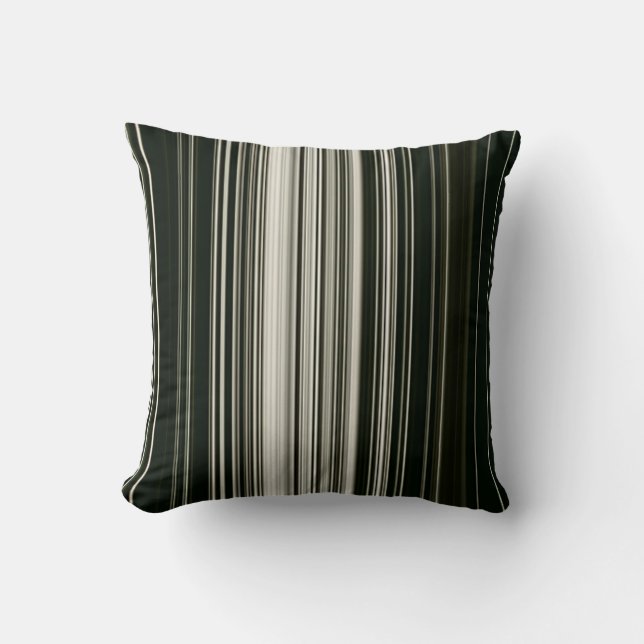 Coussin Lancer l'oreiller/bandes noires et blanches (Recto)