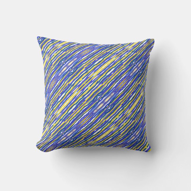 Coussin Lancer l'oreiller - Bleu/Jaune (Recto)