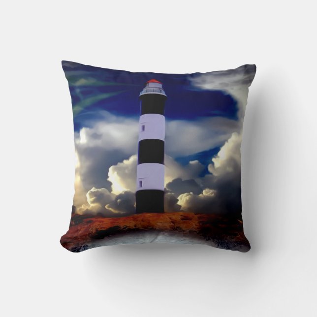 Coussin Lancer l'oreiller/le phare (Recto)