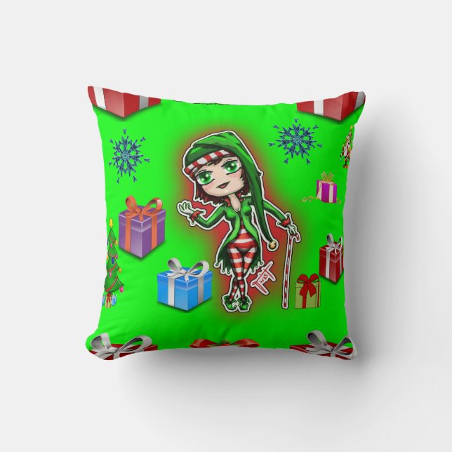 Coussin lancer l'oreiller noël (Recto)