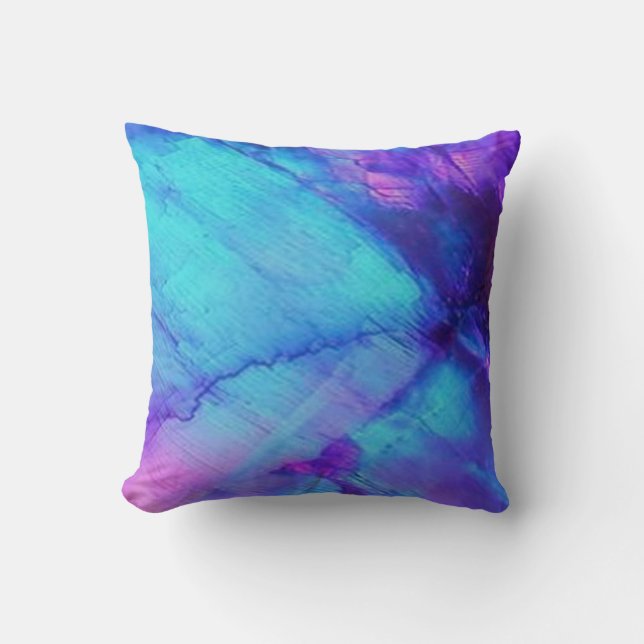 Coussin Lancer l'oreiller - Opale rose bleue (Recto)