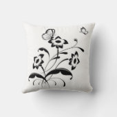Coussin Lancer l'oreiller/papillons et fleurs (Verso)