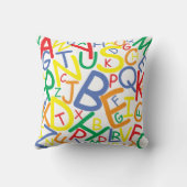 Coussin Lancer l'oreiller par Alphabet pour la pépinière d (Verso)