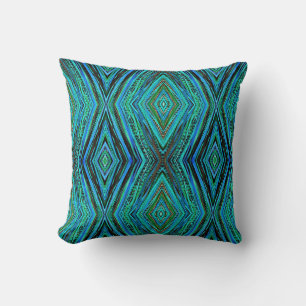 Coussin Lancer l'oreiller - Plumes bleu/vert