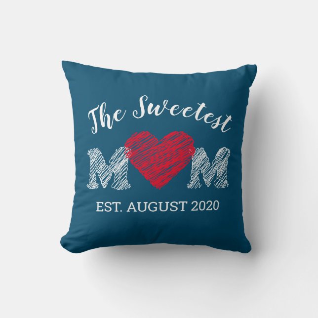 Coussin Lancer l'oreiller pour maman en forme de coeur (Recto)