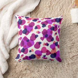 Coussin Lancer Moderne Abstrait de Points Roses et Violets
