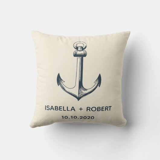 Coussin L'Ancre bleue | Mariage Keepsaké (Verso)