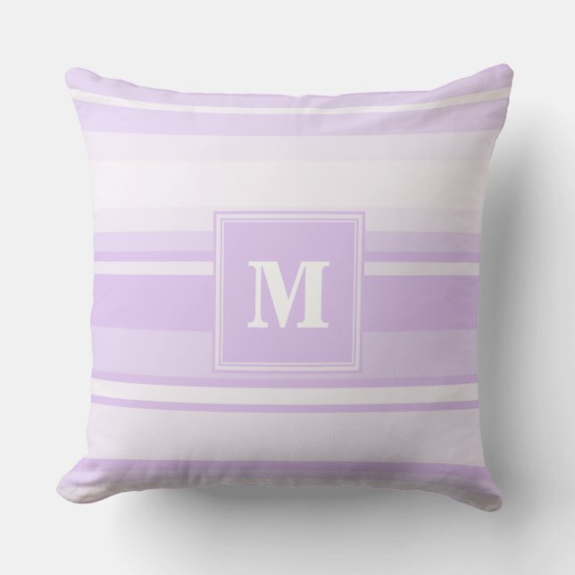 Coussin Landes lilas monogrammes (Recto)