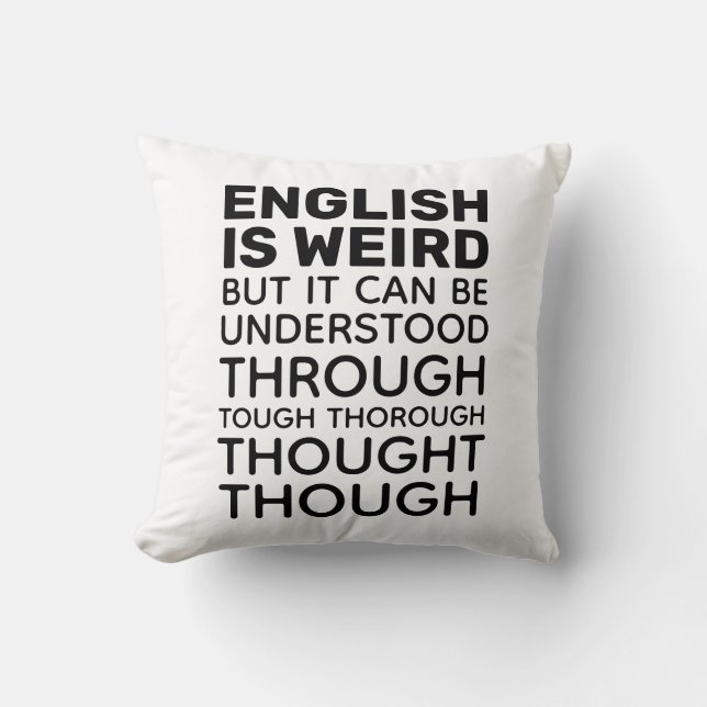 Coussin L'anglais est une mauvaise grammaire (Recto)