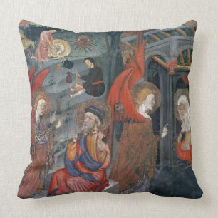 Coussin L'annonce avec des bergers faisant le fromage dans