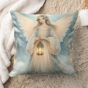 Coussin Lanterne céleste d'ange d'hiver de grâce
