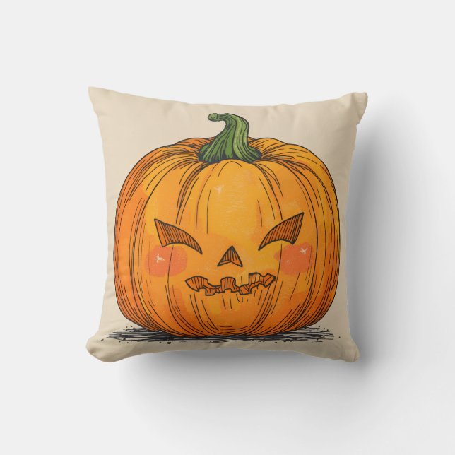Coussin Lanterne Jack O' éffrayant (Recto)