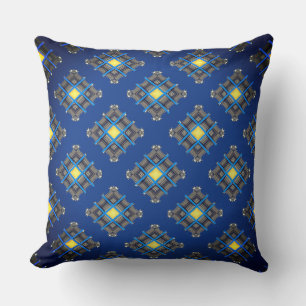 Coussin Lanterne jaune clair sur la couche bleue royale