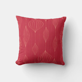 Coussin Lanternes Décoratives Motif sur Rouge Foncé