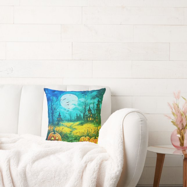 Coussin Lanternes Jack O' et maisons Déplaisantes Lune Hal (Canapé)