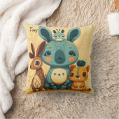 Coussin Lapin à fleurs de mûte boho (Couverture)