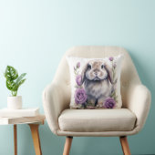 Coussin Lapin Accumulé de lop de Rose violet (Chaise)