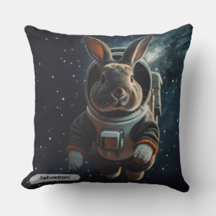 Coussin Lapin Astronaute Espace Surréaliste Animal Personn