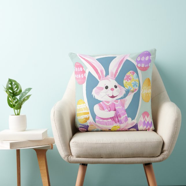 Coussin lapin avec oeufs de pâques (Chaise)