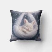 Coussin Lapin bébé suspendu à un hamac en tulle (Verso)