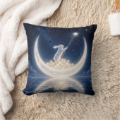 Coussin Lapin Blanc Collectant des Étoiles (Couverture)