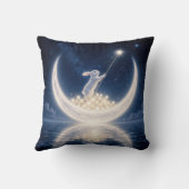 Coussin Lapin Blanc Collectant des Étoiles (Verso)