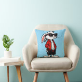 Coussin Lapin Blanc Cool en Veste Rouge (Chaise)