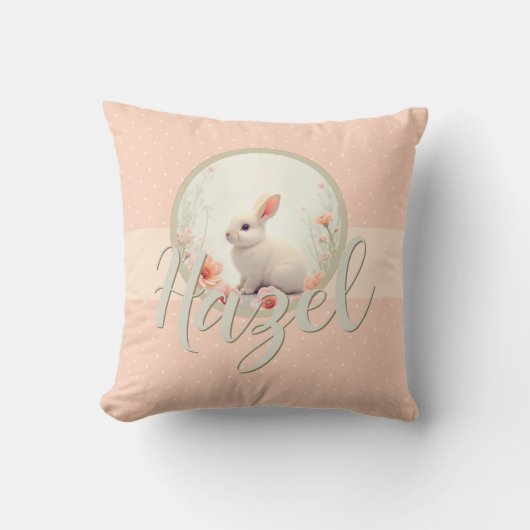 Coussin Lapin blanc crémeux (Recto)