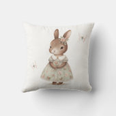 Coussin Lapin Brown en robe florale (Verso)