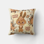 Coussin Lapin Brun Chocolat Floral aux Fraises (Verso)