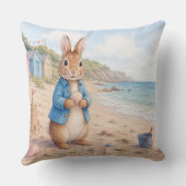 Coussin Lapin classique sur une plage de sable (Verso)