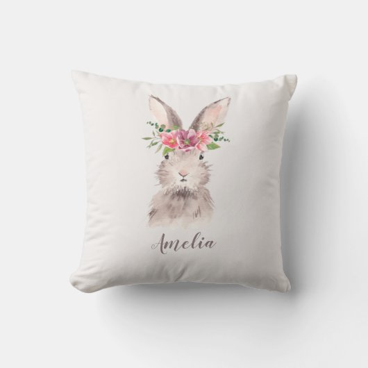 Coussin Lapin Cute Personnalisé (Recto)