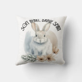 Coussin Lapin d'art à cœur tendre et esprit courageux (Verso)