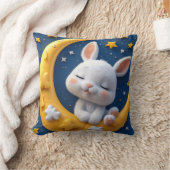 Coussin Lapin de dessin animé et lune (Couverture)