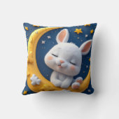 Coussin Lapin de dessin animé et lune (Verso)