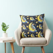 Coussin 🌙🐰 Lapin de dessin animé Lune lumineuse Décorati (Chaise)