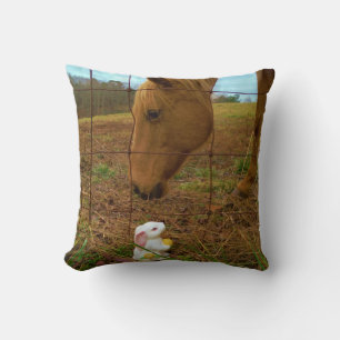 Coussin Lapin de fleurs de printemps de Pâques
