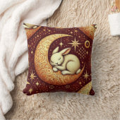 Coussin 🌙🐰 Lapin de Lune Dormant Cadeau de Décoration Co (Couverture)