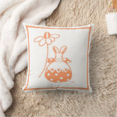 Coussin lapin de marmite orange et rose (Couverture)