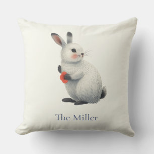 Coussin Lapin de Pâques à l'aquarelle fantaisiste