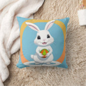 Coussin Lapin de Pâques adorable tenant un panier (Couverture)