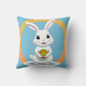 Coussin Lapin de Pâques adorable tenant un panier (Verso)