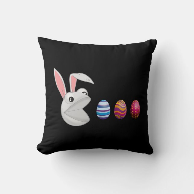 Coussin Lapin de Pâques Chasse aux œufs (Recto)