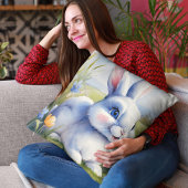 Coussin Lapin de Pâques dans un jardin, Pâques