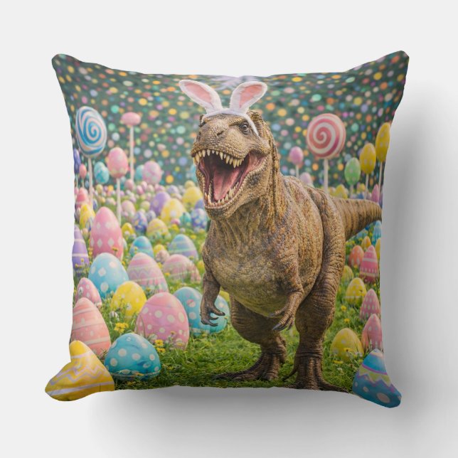 Coussin Lapin de Pâques dinosaure (Recto)