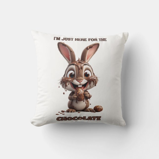 Coussin Lapin de Pâques drôle – Création de Pâques mignonn (Recto)