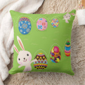 Coussin Lapin de Pâques espiègle avec les oeufs peints (Couverture)