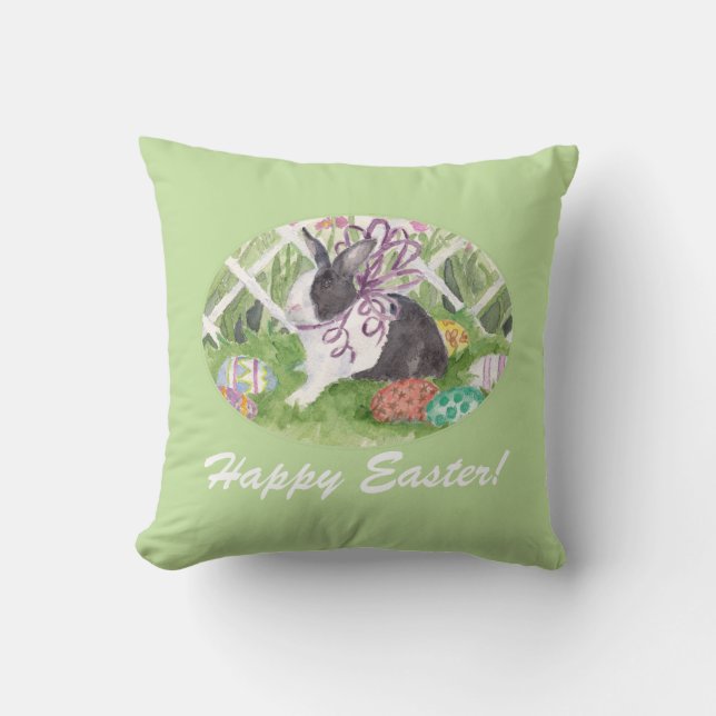 Coussin Lapin de Pâques et carreau d'oeufs (Recto)