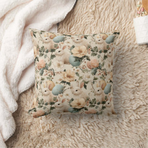 Coussin Lapin de Pâques Floral Vintage (1)