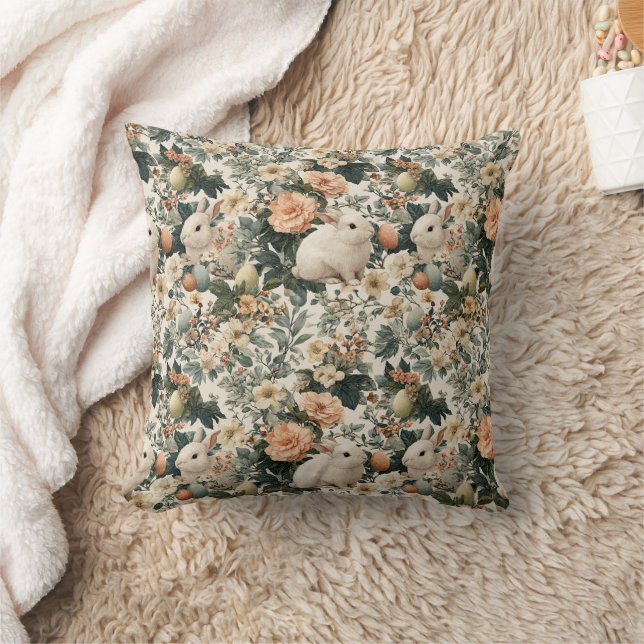 Coussin Lapin de Pâques Floral Vintage (11) (Couverture)